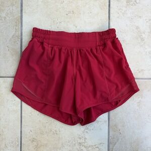 Lululemon Hotty Hot Shorts 4" Women's 4 Red Running Active Lined LW7AVGT